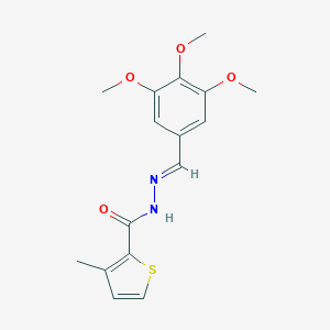 molecular formula C16H18N2O4S B450349 3-methyl-N'-(3,4,5-trimethoxybenzylidene)-2-thiophenecarbohydrazide 