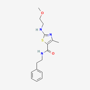 molecular formula C16H21N3O2S B4503519 2-[(2-methoxyethyl)amino]-4-methyl-N-(2-phenylethyl)-1,3-thiazole-5-carboxamide 