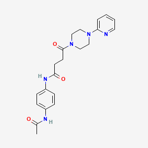 molecular formula C21H25N5O3 B4503585 N-[4-(acetylamino)phenyl]-4-oxo-4-[4-(2-pyridyl)piperazino]butanamide 