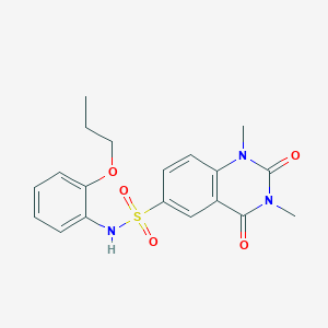 molecular formula C19H21N3O5S B4503607 1,3-二甲基-2,4-二氧代-N-(2-丙氧基苯基)-1,2,3,4-四氢-6-喹唑啉磺酰胺 