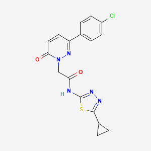 molecular formula C17H14ClN5O2S B4503648 2-[3-(4-chlorophenyl)-6-oxopyridazin-1(6H)-yl]-N-[(2E)-5-cyclopropyl-1,3,4-thiadiazol-2(3H)-ylidene]acetamide 