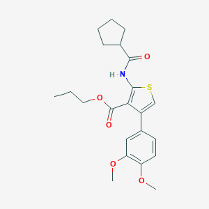 Propyl 2-[(cyclopentylcarbonyl)amino]-4-(3,4-dimethoxyphenyl)thiophene-3-carboxylate