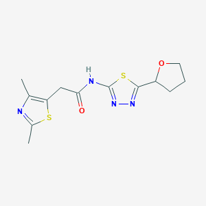 2-(2,4-dimethyl-1,3-thiazol-5-yl)-N-[(2Z)-5-(tetrahydrofuran-2-yl)-1,3,4-thiadiazol-2(3H)-ylidene]acetamide