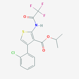 molecular formula C16H13ClF3NO3S B450369 Isopropyl 4-(2-chlorophenyl)-2-[(trifluoroacetyl)amino]thiophene-3-carboxylate 