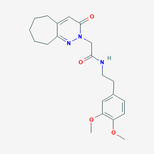 molecular formula C21H27N3O4 B4503697 N~1~-(3,4-dimethoxyphenethyl)-2-(3-oxo-3,5,6,7,8,9-hexahydro-2H-cyclohepta[c]pyridazin-2-yl)acetamide 