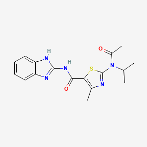 molecular formula C17H19N5O2S B4503705 2-[乙酰(异丙基)氨基]-N-1H-苯并咪唑-2-基-4-甲基-1,3-噻唑-5-甲酰胺 