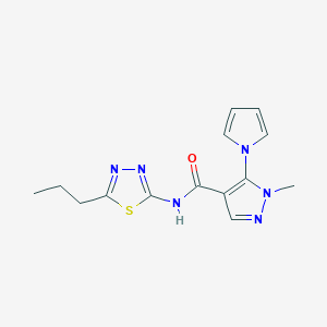 1-methyl-N-(5-propyl-1,3,4-thiadiazol-2-yl)-5-(1H-pyrrol-1-yl)-1H-pyrazole-4-carboxamide