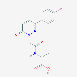 molecular formula C15H14FN3O4 B4503744 N-{[3-(4-氟苯基)-6-氧代-1(6H)-嘧啶并二嗪基]乙酰}丙氨酸 