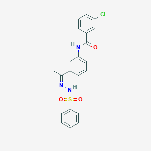 molecular formula C22H20ClN3O3S B450376 3-chloro-N-(3-{N-[(4-methylphenyl)sulfonyl]ethanehydrazonoyl}phenyl)benzamide 