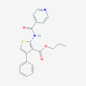 molecular formula C20H18N2O3S B450377 Propyl 2-(isonicotinoylamino)-4-phenylthiophene-3-carboxylate 