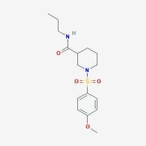 molecular formula C16H24N2O4S B4503788 1-[(4-methoxyphenyl)sulfonyl]-N-propyl-3-piperidinecarboxamide 