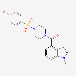 molecular formula C20H20FN3O3S B4503801 (4-((4-fluorophenyl)sulfonyl)piperazin-1-yl)(1-methyl-1H-indol-4-yl)methanone 