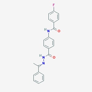 4-fluoro-N-(4-{[2-(1-phenylethylidene)hydrazino]carbonyl}phenyl)benzamide
