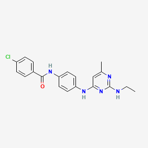 molecular formula C20H20ClN5O B4503836 4-chloro-N-(4-{[2-(ethylamino)-6-methylpyrimidin-4-yl]amino}phenyl)benzamide 