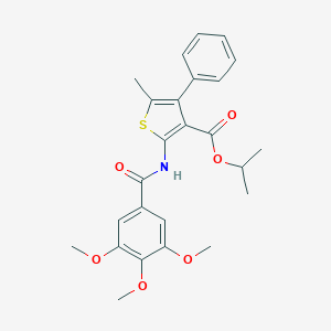 molecular formula C25H27NO6S B450384 Isopropyl 5-methyl-4-phenyl-2-[(3,4,5-trimethoxybenzoyl)amino]-3-thiophenecarboxylate 