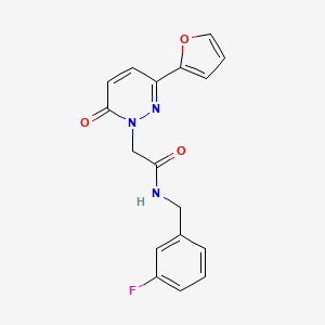 molecular formula C17H14FN3O3 B4503844 N-(3-氟苄基)-2-[3-(2-呋喃基)-6-氧代-1(6H)-吡啶并二嗪基]乙酰胺 