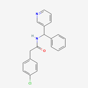 molecular formula C20H17ClN2O B4503877 2-(4-氯苯基)-N-[苯基(3-吡啶基)甲基]乙酰胺 