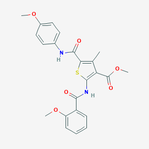 molecular formula C23H22N2O6S B450389 Methyl 5-[(4-methoxyanilino)carbonyl]-2-[(2-methoxybenzoyl)amino]-4-methyl-3-thiophenecarboxylate 