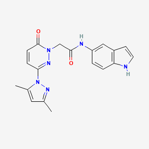 molecular formula C19H18N6O2 B4503895 2-[3-(3,5-dimethyl-1H-pyrazol-1-yl)-6-oxopyridazin-1(6H)-yl]-N-(1H-indol-5-yl)acetamide 