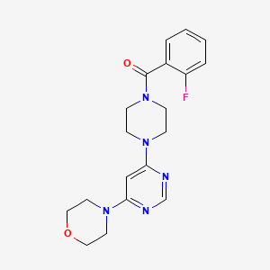 molecular formula C19H22FN5O2 B4503899 4-{6-[4-(2-氟苯甲酰)-1-哌嗪基]-4-嘧啶基}吗啉 