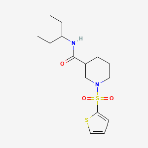 molecular formula C15H24N2O3S2 B4503914 N-(1-ethylpropyl)-1-(2-thienylsulfonyl)-3-piperidinecarboxamide 