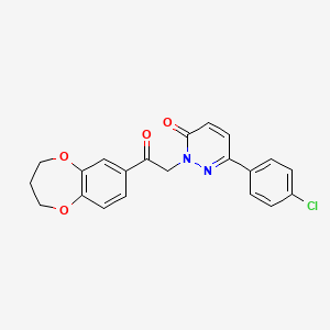 molecular formula C21H17ClN2O4 B4503925 6-(4-chlorophenyl)-2-[2-(3,4-dihydro-2H-1,5-benzodioxepin-7-yl)-2-oxoethyl]pyridazin-3(2H)-one 