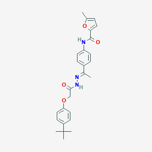 N-(4-{N-[(4-tert-butylphenoxy)acetyl]ethanehydrazonoyl}phenyl)-5-methyl-2-furamide