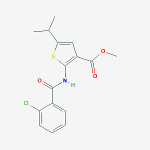 molecular formula C16H16ClNO3S B450395 Methyl 2-[(2-chlorobenzoyl)amino]-5-isopropylthiophene-3-carboxylate 