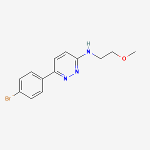 molecular formula C13H14BrN3O B4503952 6-(4-溴苯基)-N-(2-甲氧基乙基)-3-哒嗪胺 