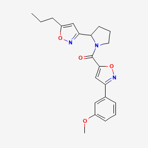 molecular formula C21H23N3O4 B4503957 3-(3-甲氧基苯基)-5-{[2-(5-丙基-3-异恶唑基)-1-吡咯烷基]羰基}异恶唑 