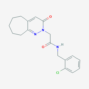 molecular formula C18H20ClN3O2 B4503975 N-(2-chlorobenzyl)-2-(3-oxo-3,5,6,7,8,9-hexahydro-2H-cyclohepta[c]pyridazin-2-yl)acetamide 