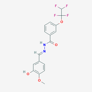 molecular formula C17H14F4N2O4 B450398 N'-(3-hydroxy-4-methoxybenzylidene)-3-(1,1,2,2-tetrafluoroethoxy)benzohydrazide 