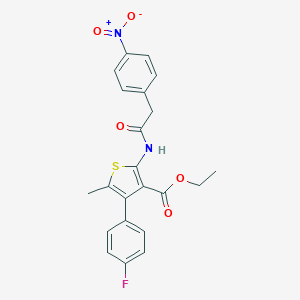 Ethyl 4-(4-fluorophenyl)-2-[({4-nitrophenyl}acetyl)amino]-5-methylthiophene-3-carboxylate