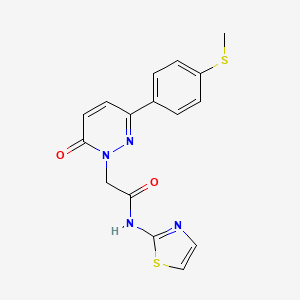 molecular formula C16H14N4O2S2 B4503994 2-{3-[4-(methylsulfanyl)phenyl]-6-oxopyridazin-1(6H)-yl}-N-(1,3-thiazol-2-yl)acetamide 