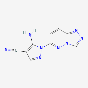 molecular formula C9H6N8 B4504007 5-氨基-1-[1,2,4]三唑并[4,3-b]哒嗪-6-基-1H-吡唑-4-腈 