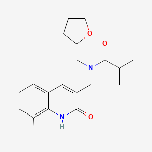 molecular formula C20H26N2O3 B4504011 N-[(2-hydroxy-8-methyl-3-quinolinyl)methyl]-2-methyl-N-(tetrahydro-2-furanylmethyl)propanamide 