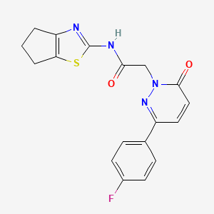 molecular formula C18H15FN4O2S B4504024 2-[3-(4-fluorophenyl)-6-oxopyridazin-1(6H)-yl]-N-[(2Z)-3,4,5,6-tetrahydro-2H-cyclopenta[d][1,3]thiazol-2-ylidene]acetamide 