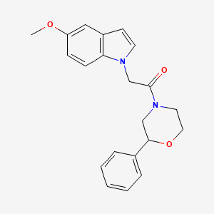 molecular formula C21H22N2O3 B4504053 2-(5-methoxy-1H-indol-1-yl)-1-(2-phenylmorpholin-4-yl)ethanone 