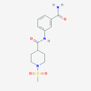 molecular formula C14H19N3O4S B4504055 N-[3-(aminocarbonyl)phenyl]-1-(methylsulfonyl)-4-piperidinecarboxamide 