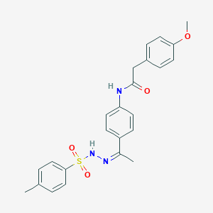 molecular formula C24H25N3O4S B450406 2-(4-methoxyphenyl)-N-(4-{N-[(4-methylphenyl)sulfonyl]ethanehydrazonoyl}phenyl)acetamide 