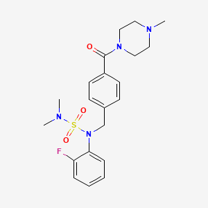 molecular formula C21H27FN4O3S B4504072 N-(2-fluorophenyl)-N',N'-dimethyl-N-{4-[(4-methyl-1-piperazinyl)carbonyl]benzyl}sulfamide 