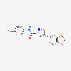 molecular formula C19H16N2O4 B4504080 5-(1,3-benzodioxol-5-yl)-N-(4-ethylphenyl)-3-isoxazolecarboxamide 