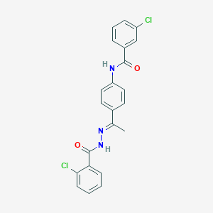 3-chloro-N-{4-[N-(2-chlorobenzoyl)ethanehydrazonoyl]phenyl}benzamide