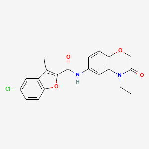 molecular formula C20H17ClN2O4 B4504090 5-氯-N-(4-乙基-3-氧代-3,4-二氢-2H-1,4-苯并噁嗪-6-基)-3-甲基-1-苯并呋喃-2-甲酰胺 