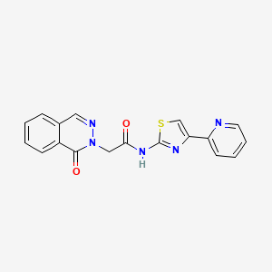 molecular formula C18H13N5O2S B4504106 2-(1-氧代-2(1H)-酞嗪基)-N-[4-(2-吡啶基)-1,3-噻唑-2-基]乙酰胺 