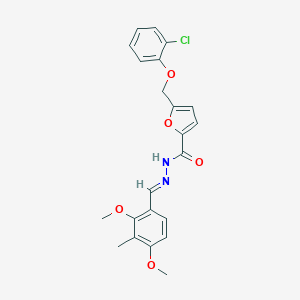 molecular formula C22H21ClN2O5 B450411 5-[(2-chlorophenoxy)methyl]-N'-(2,4-dimethoxy-3-methylbenzylidene)-2-furohydrazide 
