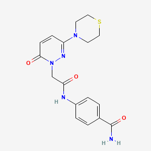 4-({[6-oxo-3-(thiomorpholin-4-yl)pyridazin-1(6H)-yl]acetyl}amino)benzamide