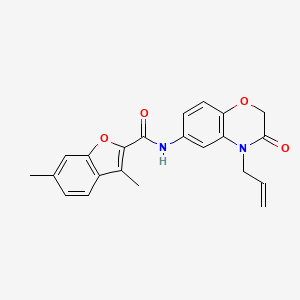 molecular formula C22H20N2O4 B4504124 3,6-dimethyl-N-[3-oxo-4-(prop-2-en-1-yl)-3,4-dihydro-2H-1,4-benzoxazin-6-yl]-1-benzofuran-2-carboxamide 