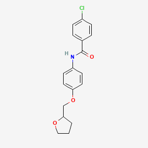 molecular formula C18H18ClNO3 B4504167 4-chloro-N-[4-(tetrahydrofuran-2-ylmethoxy)phenyl]benzamide 