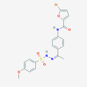 molecular formula C20H18BrN3O5S B450419 5-bromo-N-(4-{N-[(4-methoxyphenyl)sulfonyl]ethanehydrazonoyl}phenyl)-2-furamide 